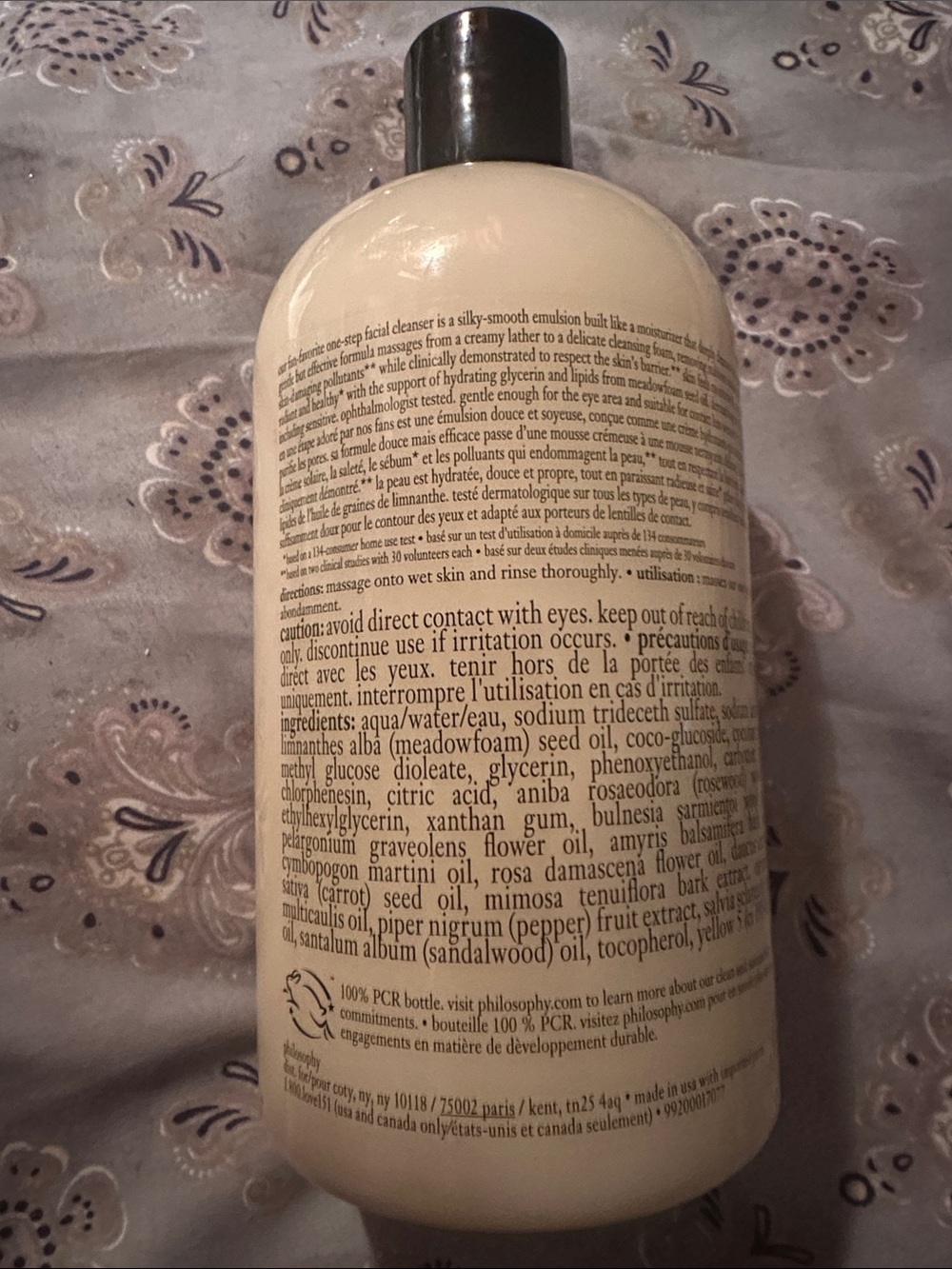 Philosophy Purity Made Simple Facial Cleanser - White Bottle with Black Cap - Picture 3 of 3